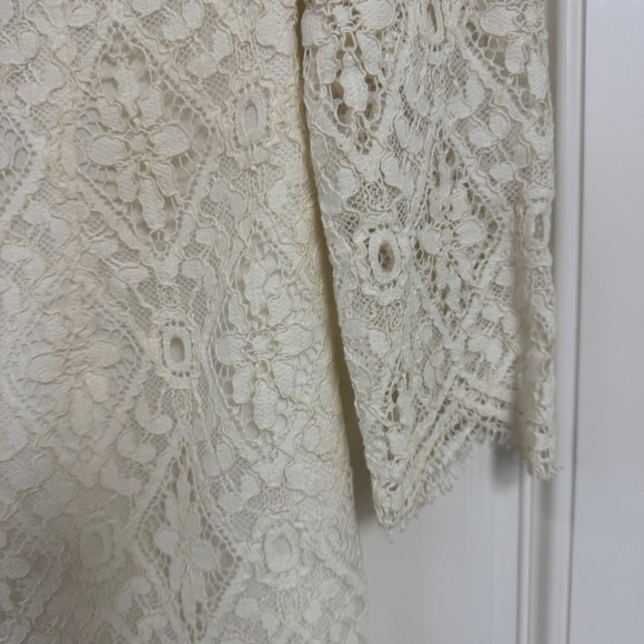 Lilly Pulitzer Meryl 3/4 Sleeve V Neck Resort White Diamond Lace Dress - Picture 6 of 10